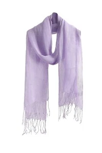 WS Natural 100% Linen Scarf/Shawl/Wrap Basic Scarves For Men And Women Purple - Picture 1 of 8