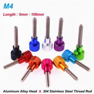 Tornillos de pulgar arrugados M4 pernos de mano de colores caña de rosca de acero inoxidable - Imagen 1 de 5