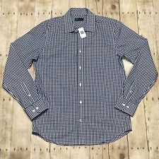 GAP Button Up Shirt Long Sleeve Mens Blue Check Size Medium Casual Cotton Pocket