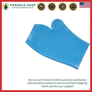 Rubber Grooming Glove Turquoise Unisex Reusable Horse Shedding Tool - Picture 1 of 2