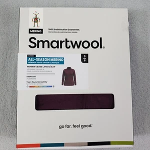 SmartWool Base Layer 1/4 Zip Shirt Women Small Eggplant Purple All Season Merino - Picture 1 of 21