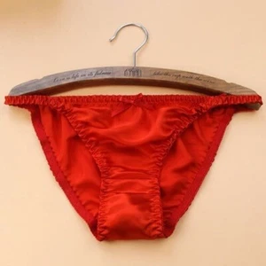 2P Women 100 Silk Panties String Bikinis Bow Cute Underwear Knickers Bottoms - Picture 1 of 33