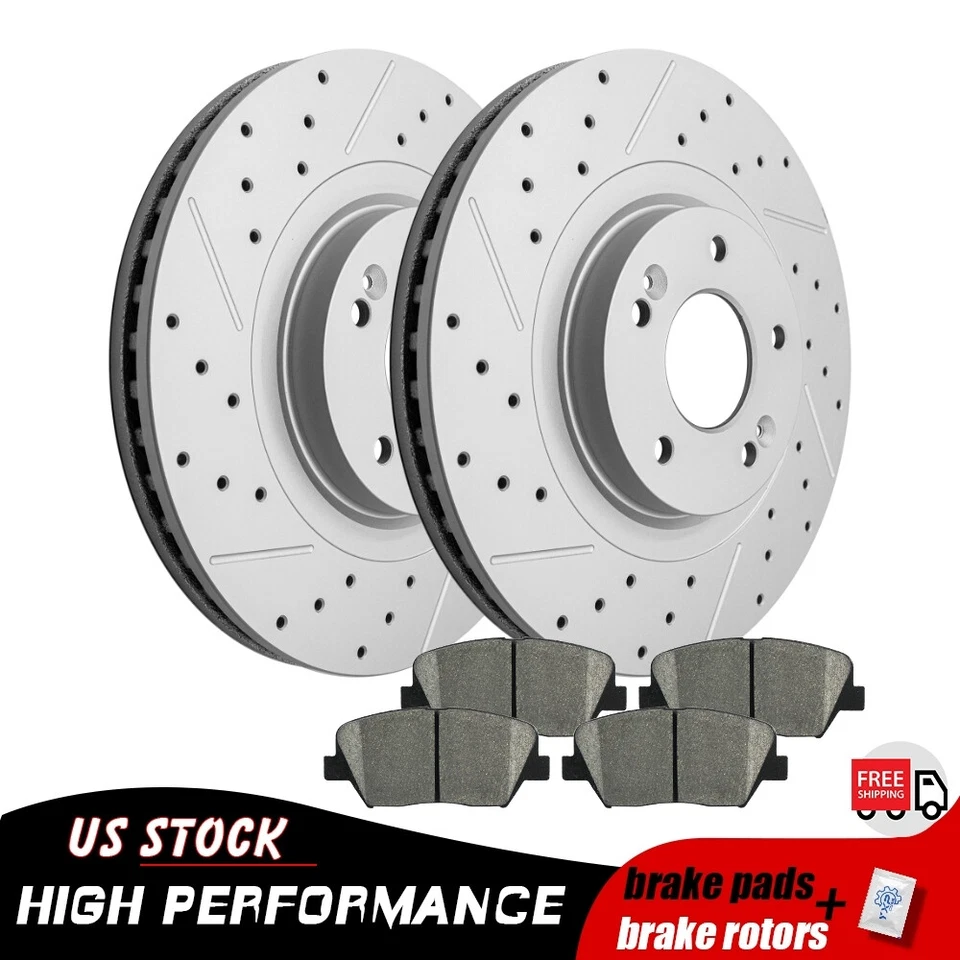 Передние перфорированные и щелевые тормозные диски колодки для Hyundai Santa Fe Sport Kia Sorento - Изображение 1 из 4