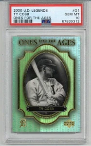 2000 UPPER DECK LEGENDS ONES FOR THE AGES #01 TY COBB CARD TIGERS PSA 10 POP 3 - Picture 1 of 2