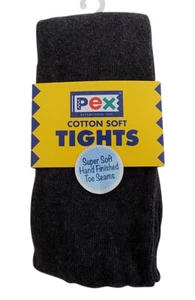 Pex Cotton Soft Sunset One Pair Girl's Tights Colour Charcoal Grey - Picture 1 of 1