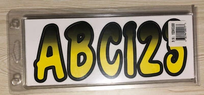 Boat Hull  Letter & Number Kit  4 Sets  A-Z & 0-9 Yellow-Black - Image 1 of 4