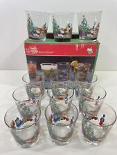 Vintage 1988 Anchor Hocking Victorian Holiday Christmas Double Rocks Set of 12
