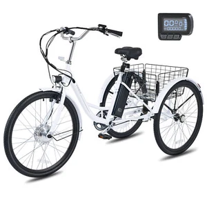 VIRIBUS 24"/26" Adult Electric Tricycle 250W 3Wheel Bicycle Trike 36V UL Battery - Picture 1 of 14
