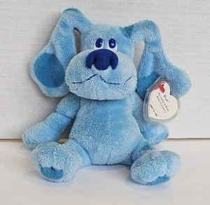 Bolso de felpa TY Blues Clues Blue Bean Bag 2012 animal de peluche perro gorro bebés 6" - Imagen 1 de 8