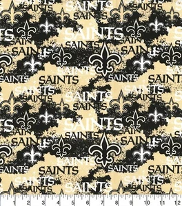 3 Yards New Orleans Saints Distressed Cotton Fabric NEW 100% Cotton NFL Lisc - Picture 1 of 14