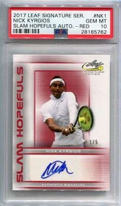 2017 Leaf Signature Series Slam Hopefuls Red Nick Kyrgios Auto 1/5 PSA 10 GEM MT - Picture 1 of 2