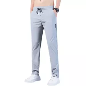 Summer Men's Ice Silk Breathable Loose Thin Wear-resistant Casual Pants - Picture 1 of 16