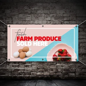 PVC Banner Print Sign fresh farm food produce Business Advertise Waterproof - Picture 1 of 6