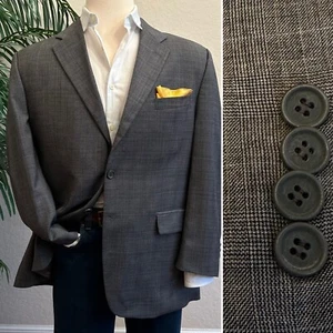 RALPH LAUREN MENS SPORT COAT SIZE 44 BLAZER GRAY PLAID CASHMERE WOOL JACKET - Picture 1 of 12