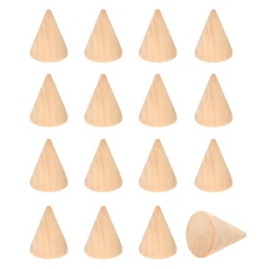 Holzkegel-Ringhalter, 16 Stück Holz Schmuck Display Ständer, Holzfarbe (25x20mm) - Bild 1 von 5