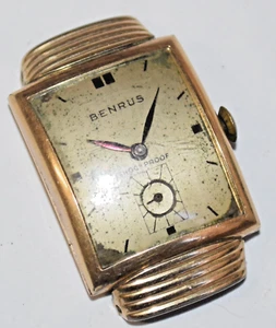 Vintage 17 Jewel Model AX Benrus 10k RGP Hooded Lugs Wrist Watch for Parts - Picture 1 of 4
