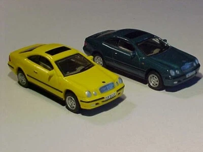 LOTE 2 colores 1999 Mercedes-Benz CLK Hongwell 1/72 diecast como nuevo suelto Foto 1 de 4