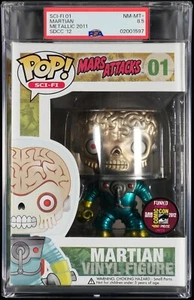 Mars Attacks 2011 Martian Metallic SDCC Exclusivo 01 Funko Pop! PSA 8,5 casi nuevo-como nuevo+ - Imagen 1 de 3