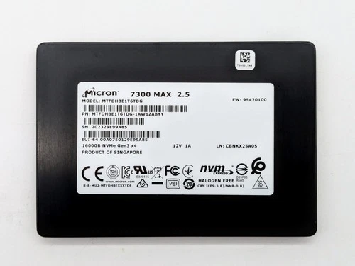 MICRON 7300 MAX 2.5 MTFDHBE1T6TDG-1AW1ZABYY MTFDHB1T6TDG 1600 GB NVME GEN3 - Image 1 of 1