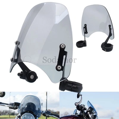 Light Smoke Windshield Windscreen w/Bracket For Triumph Bonneville Bobber 17-23 - Image 1 of 4
