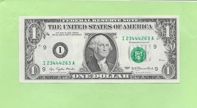 1977 ..UNCIRC $1  I 2344 4263 A  .... 1977  $1  I-A    NICE NOTE        FRN - Image 1 of 2