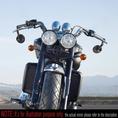 Bar end mirrors Missie round black 5mm bolt fits Triumph Street Speed Triple Foto 1 de 4