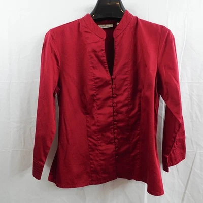 Top Apostraphe Feminino 10P Borgonha Y2K Declaração Retrô Ajustado Carreira Elevada - Imagem 1 de 4