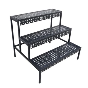 aboxoo 3 Tier Stair Style Large Metal Plant Stand, Garden Display Shelf Flowe... - Picture 1 of 9