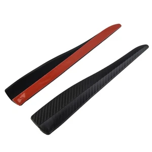 Bumper Strip Carbon Fiber Edge Corner Soft Rubber Trim 28*5cm Car Side Body - Picture 1 of 12