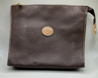 Una bolsa de viaje cosmética de cuero con cremallera vintage de Mario Valentino muy rara difícil de encontrar Foto 1 de 4