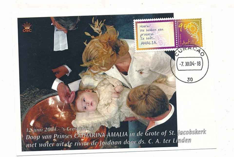 D434064 Antillas Neerlandesas Tarjeta Máxima Realeza Princesa Catalina Amalia Foto 1 de 1