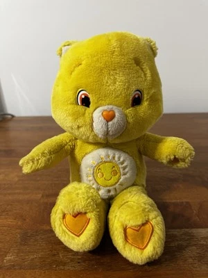 Yellow Care Bears Sun Chest Heart Feet Funshine Bear 2007 Classic Vintage - Image 1 of 4