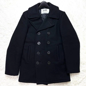 Abrigo Schott Pea 740N Chaqueta de Lana Negra Talla 32 Azul Marino Hecho en EE. UU. Prendas Exteriores - Imagen 1 de 10