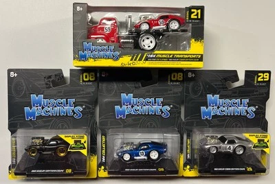 Muscle Machines 65 Shelby Daytona Cobra Coupe Silver, BLUE,RED&BLACK CHASE LOT 4 - Image 1 of 2