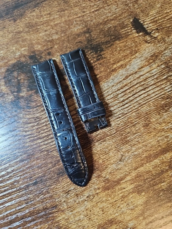 Auténtica correa de cocodrilo negra OEM Vacheron Constantin 20/18 mm GENEVE XF081178 Foto 1 de 4