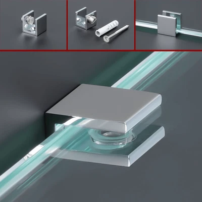 Regalbodenhalter 15x15 Glasbodenhalter Regalträger Regalhalter Bodenträger Chrom - Bild 1 von 4