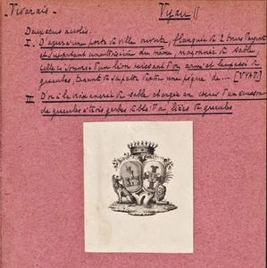 Vyau Vivarais Ex-libris blason Wappen armorial bookplate Exlibris - Imagen 1 de 1