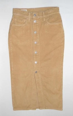 LEVI'S - Women's Girl's Button Front Corduroy Midi Skirt 24"W Iced Coffee Size 6 - Image 1 of 4