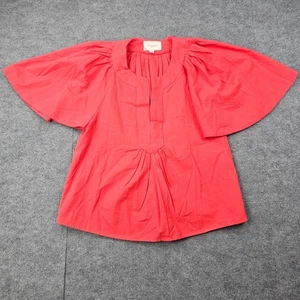 Camicetta Pomander Place donna piccola Finley manica svolazzante cotone preppy minimal - Foto 1 di 8