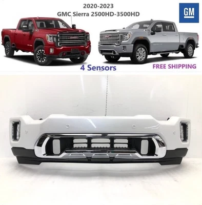 2020-2023 GMC Sierra 2500HD 3500HD 2500 3500 Denali front bumper -White Frost #4 - Image 1 of 4