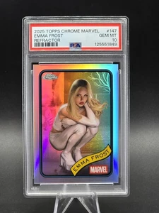 2025 Topps Chrome Marvel EMMA FROST Refractor PSA 10 gemas como nuevo (¡Pop 3!!!) #147 - Imagen 1 de 2