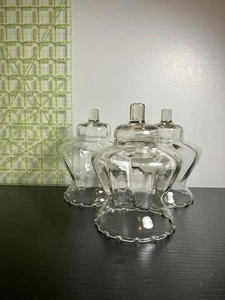 3 VINTAGE HOME INTERIORS/HOMCO CLEAR COUNTRY SHADE VOTIVE CUPS - Picture 1 of 6