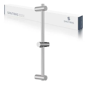 Barra de ducha SANTRAS® 70 cm, 90 cm, 1 m incl. manguera y ducha de mano en cromo - Imagen 1 de 7