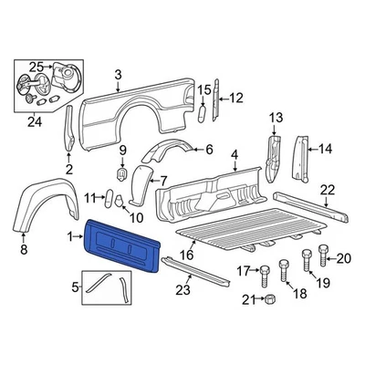 For Ford F-250 Super Duty 1999-2007 Ford BC3Z9900124A Front Truck Bed Panel - Image 1 of 3