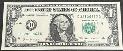 2017 A Unc. Cleveland $1 Bill Mis-stamped 8 Green Ink Error & Gas Pump Error - Image 1 of 2