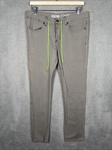 Kr3w K Skinny Jeans Lizard King Mens 32x30 Gray Denim Vintage Skate Greco Y2K - Picture 1 of 10