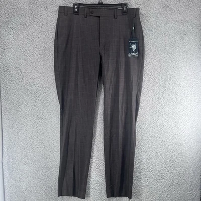 Pantalones de vestir Ralph Lauren para hombre marrón a cuadros ultraflex Norton nuevos con etiquetas 36x34 H2 Foto 1 de 4