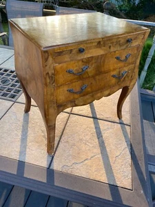 1930s-40s ITALY Louis XV Style OLIVE WOOD BOMBE CHEST OF DRAWERS SALESMAN SAMPLE - Picture 1 of 12