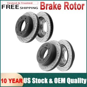 Front Rear Drilled Slotted Brake Rotors for Express Savana 2500 3500 Left Right - Picture 1 of 6
