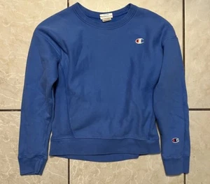 Champion Damen Langarm Fitted Crewneck Sweatshirt Reverse Weave Blau S - Bild 1 von 4